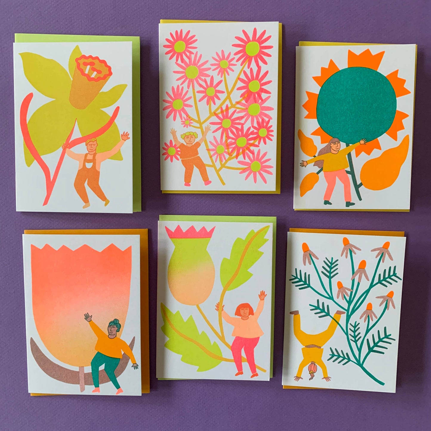 Blooming Card Set - Risograph Printed