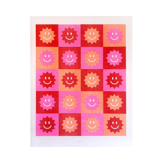 Sunshine Checks - Art Risograph Print