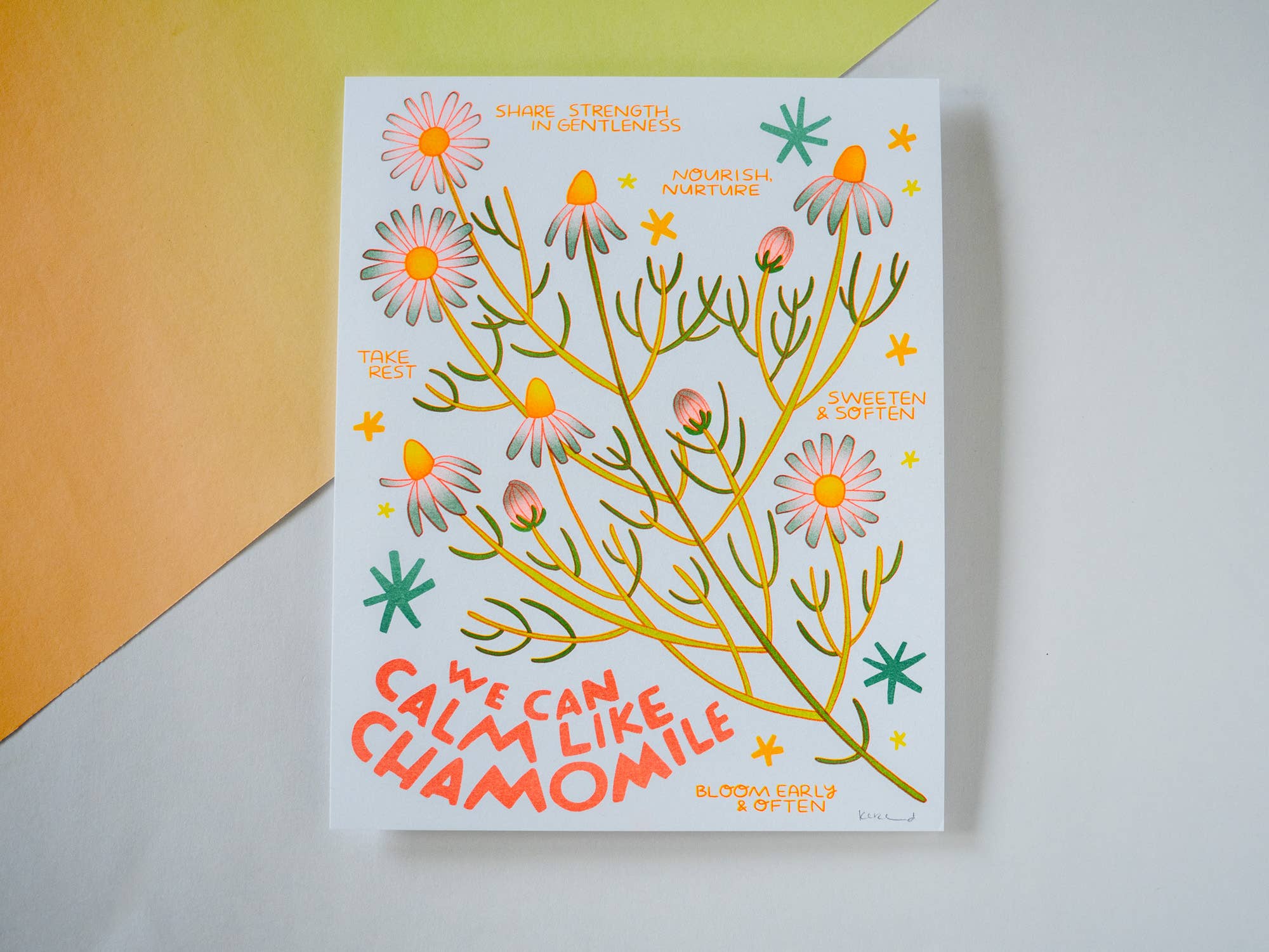 We Can Calm Like Chamomile - Risograph Art Print