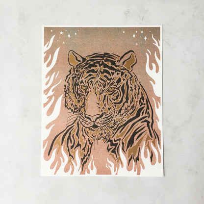 Tiger Eyes Riso Print