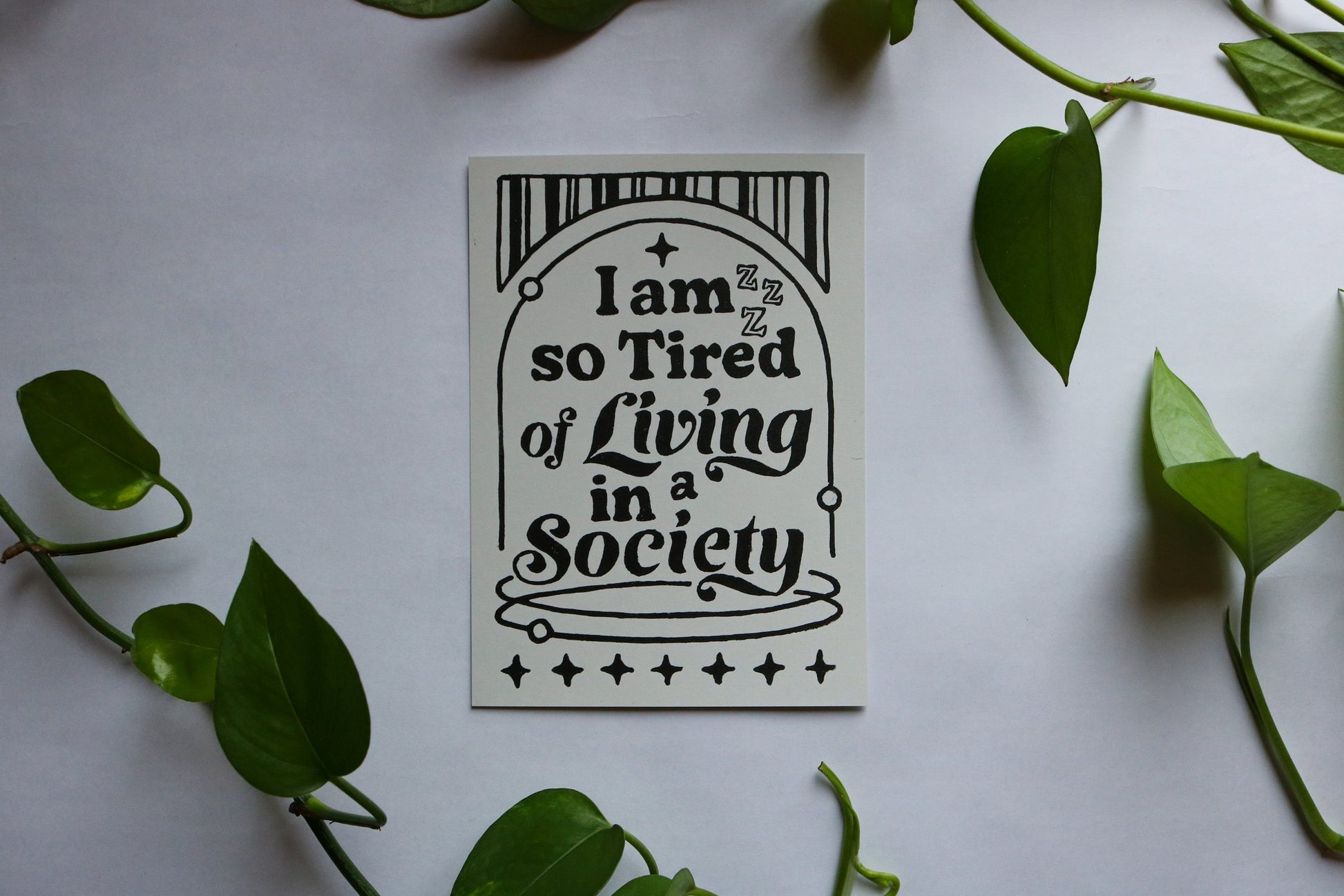 Society Linocut Print - 1