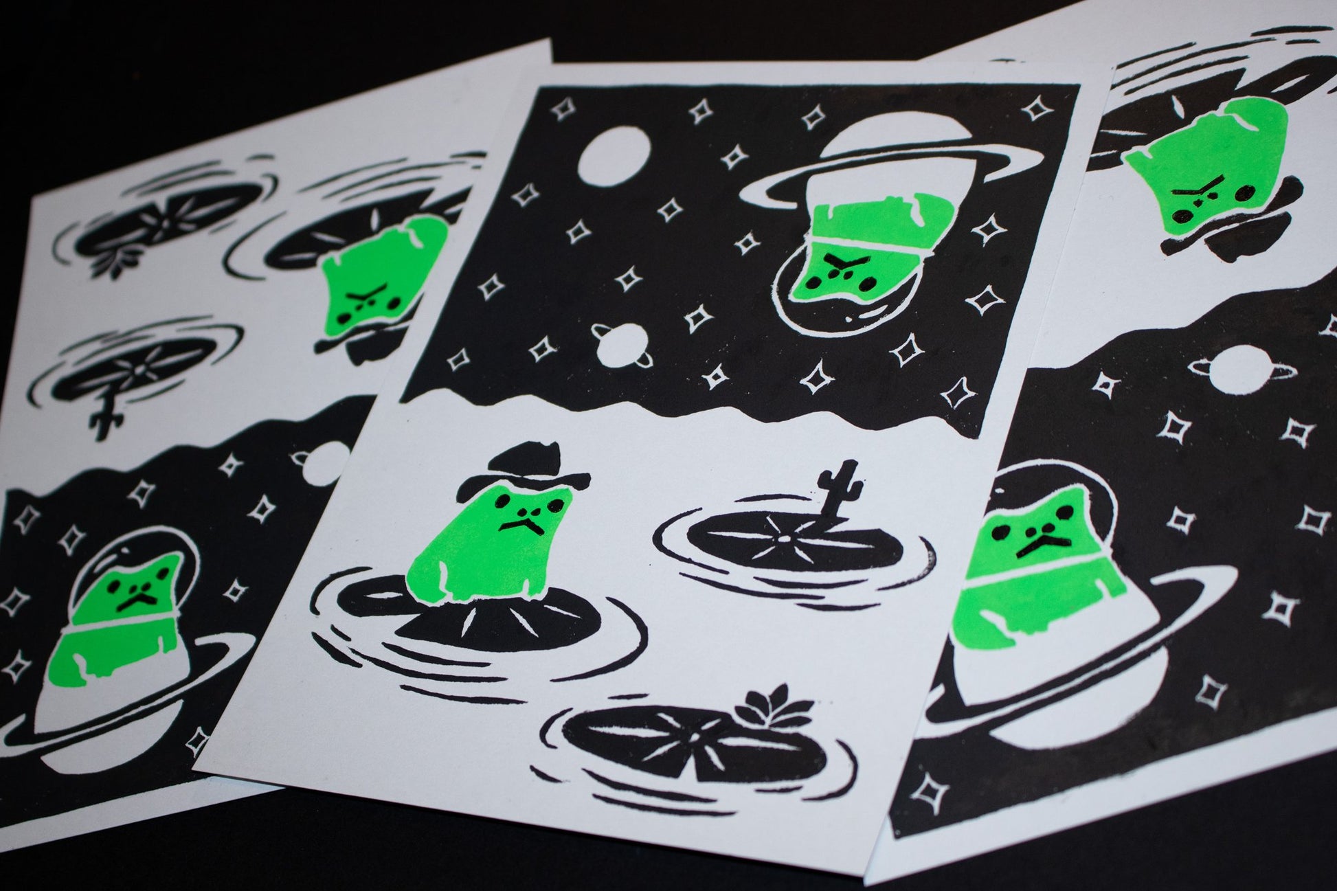 Space Cowboy Frog Print - 1