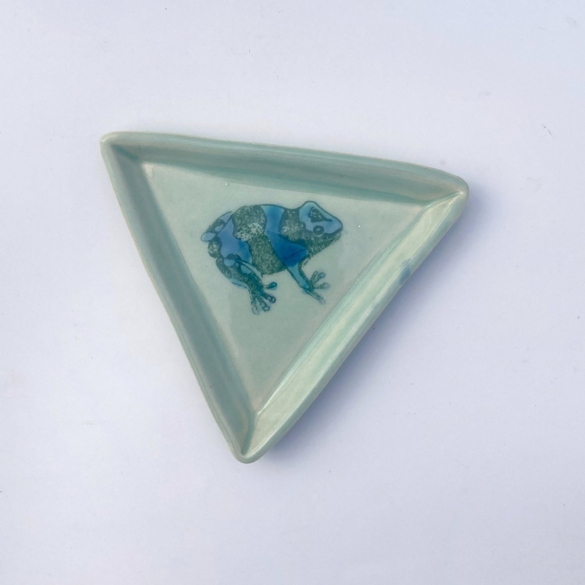 blue banded frog trinket dish - 1