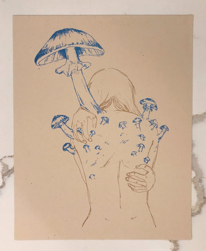 Mushroom Risograph Print - 1