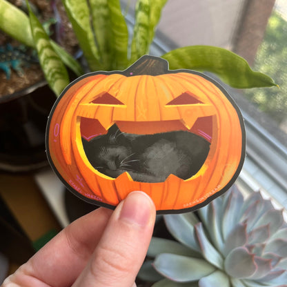 Pumpkin Cat Sticker - 1