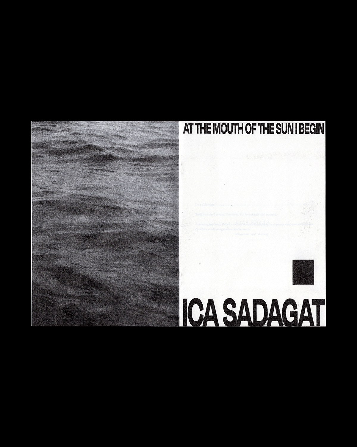 AT THE MOUTH OF THE SUN I BEGIN – Zine