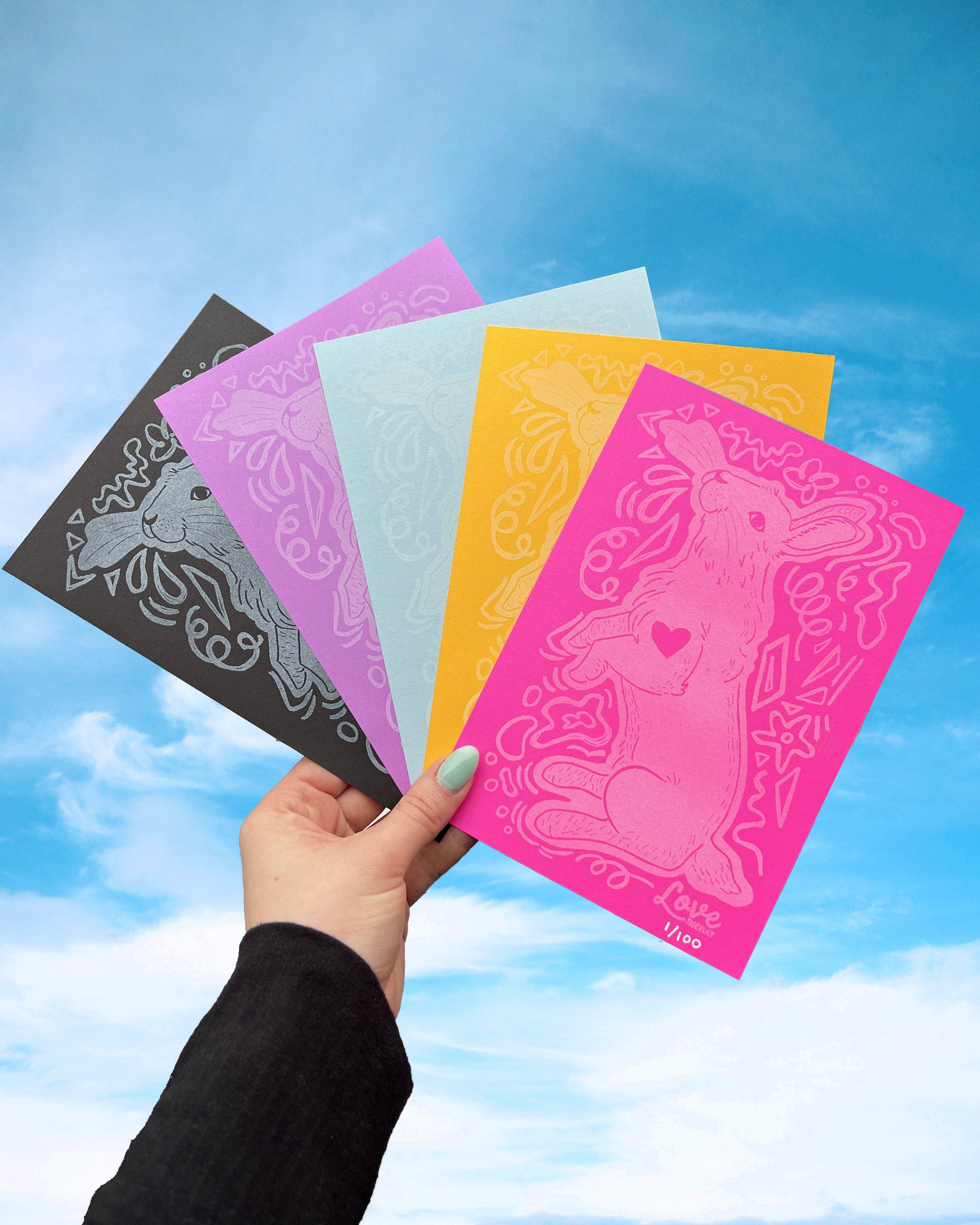 Limited Edition Rabbit Mini Risograph Print – Matiz Press