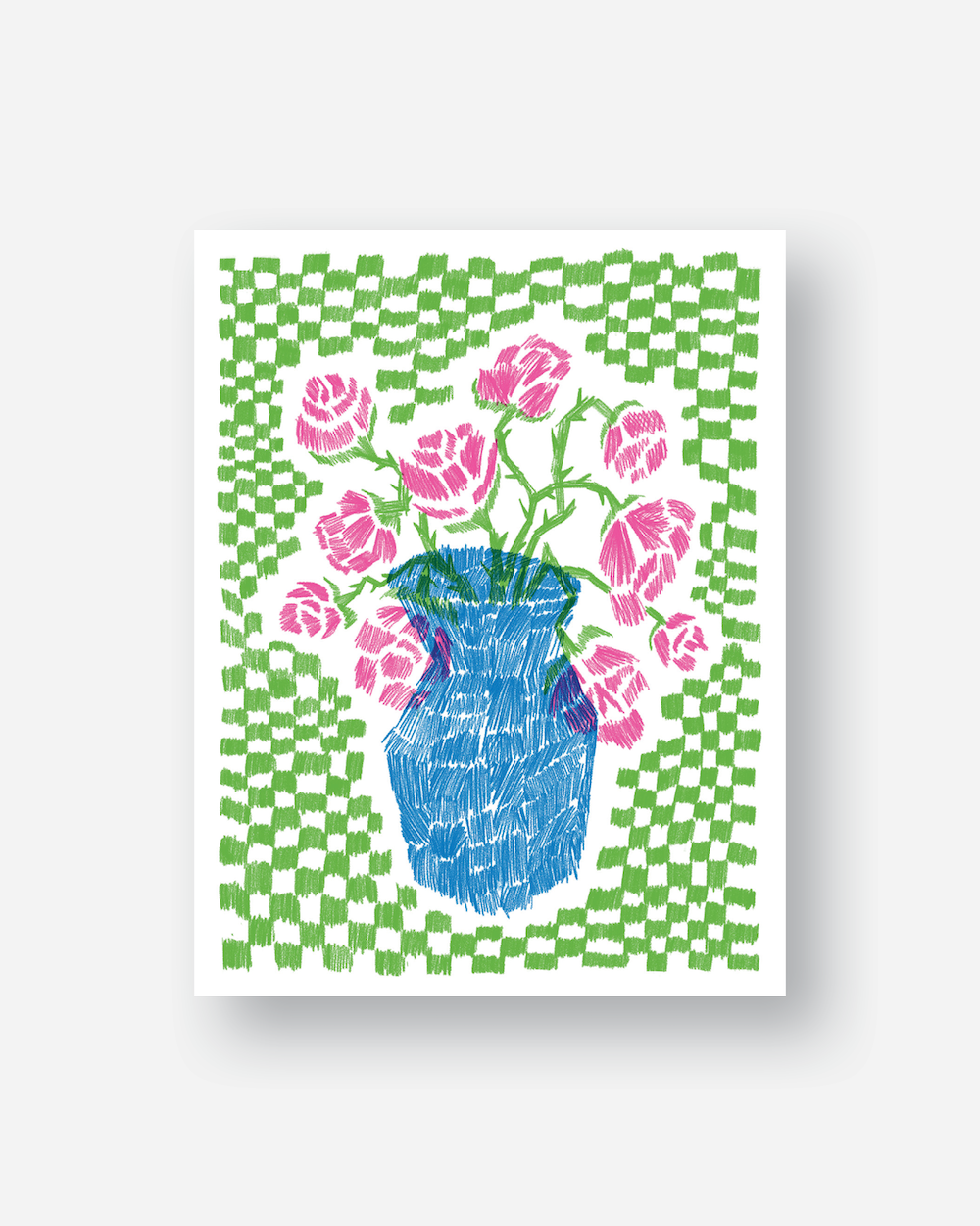 Floral Vase - Riso Print
